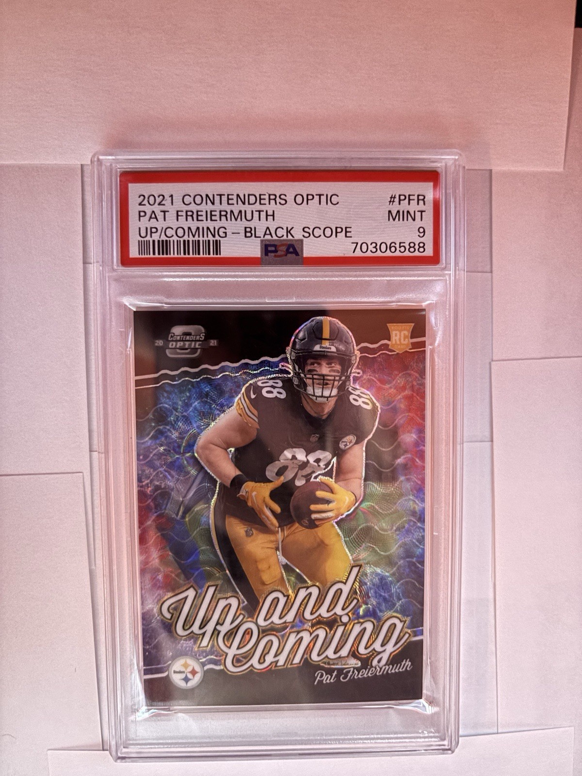 Pat Freiermuth Panini Contenders Optic Up and Coming #PFR Black Scope
