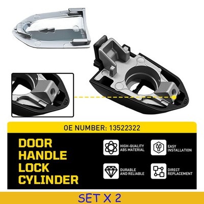 2PCS Front Left Door Handle Key Bezel Cover Chrome LH for Cadillac 2014-2019 ATS