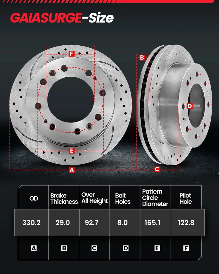 Front Rear Disc Brake Rotors Brake Pads for Chevy GMC Silverado Sierra 2500 HD Foto 3 de 4