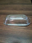 Vintage Simple Clear Glass Butter Dish Pristine
