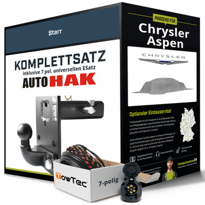 Für CHRYSLER Aspen Anhängerkupplung starr +eSatz 7pol universell 02.2006-jetzt