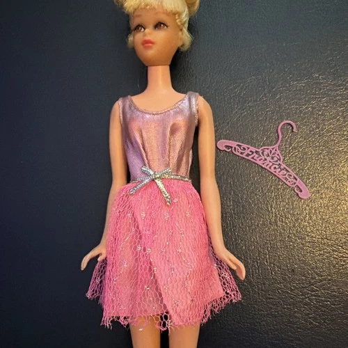 Vintage Francie Barbie Growin Pretty Hair  Orig. Dress, Shoes, Hanger.  No Doll