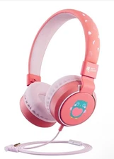 Planet Buddies - Owl On Ear Wired Headphones - Pink and White
