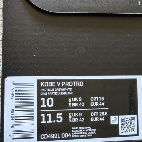Nike P.J. Tucker x Zoom Kobe 5 Protro PE Gray Brand New Sz 10 - Picture 10 of 10