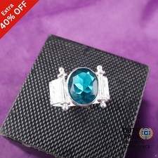 Black Friday Sale Natural Apatite Artisan Statement Band Promise Ring 925 Silver