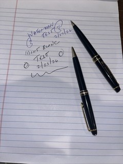 Montblanc Meistetstuck Ballpoint Pen Waterman Paris Lot 2 Pens Black & Gold