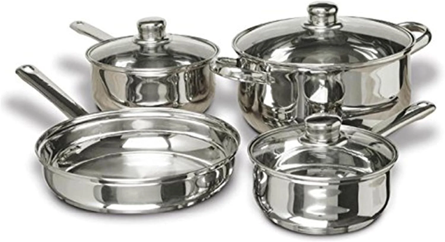 Cookware 7-Piece Stainless Steel Cookware Set includes Pots & Pans