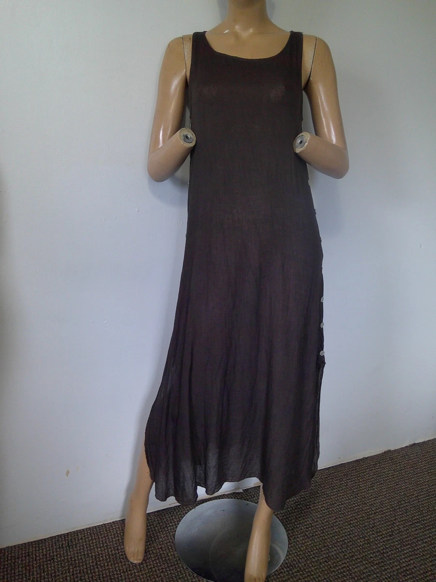 chinese dress ladies Natural Italian Linen Long Dress main image 1