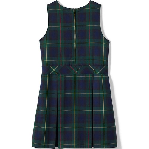 Back to School Lands End Kids Pleated School Uniform Jumper Dress Size 12 Hunter - Picture 2 of 4