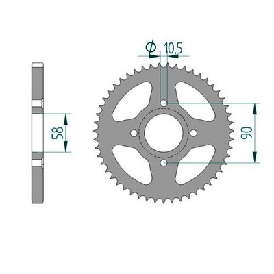Stahl Kettenrad für Mash Seventy Five 125 2015 428er 42 Zähne