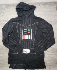 NWOT Star Wars Sweater Youth Black Long Sleeve Hoodie Cape Darth Vader, XLARGE