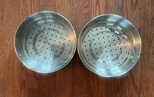 Set Of 2 Colander Pan Inserts With Handles Strainer Food Cooking & Steaming