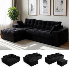 MAXYOYO 104"Modular Sectional Cloud Couch with Ottoman,Oversized Boneless Couch
