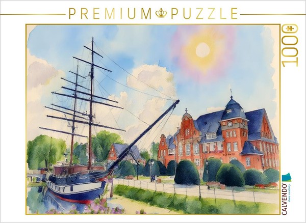 Calvendo Puzzle Friederike And Papenburg Town Hall | 1000 Pieces, Finished Size-image