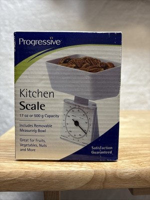 Progressive  17oz/500g Capacity Adjustable Zero Point Kitchen Scale - White