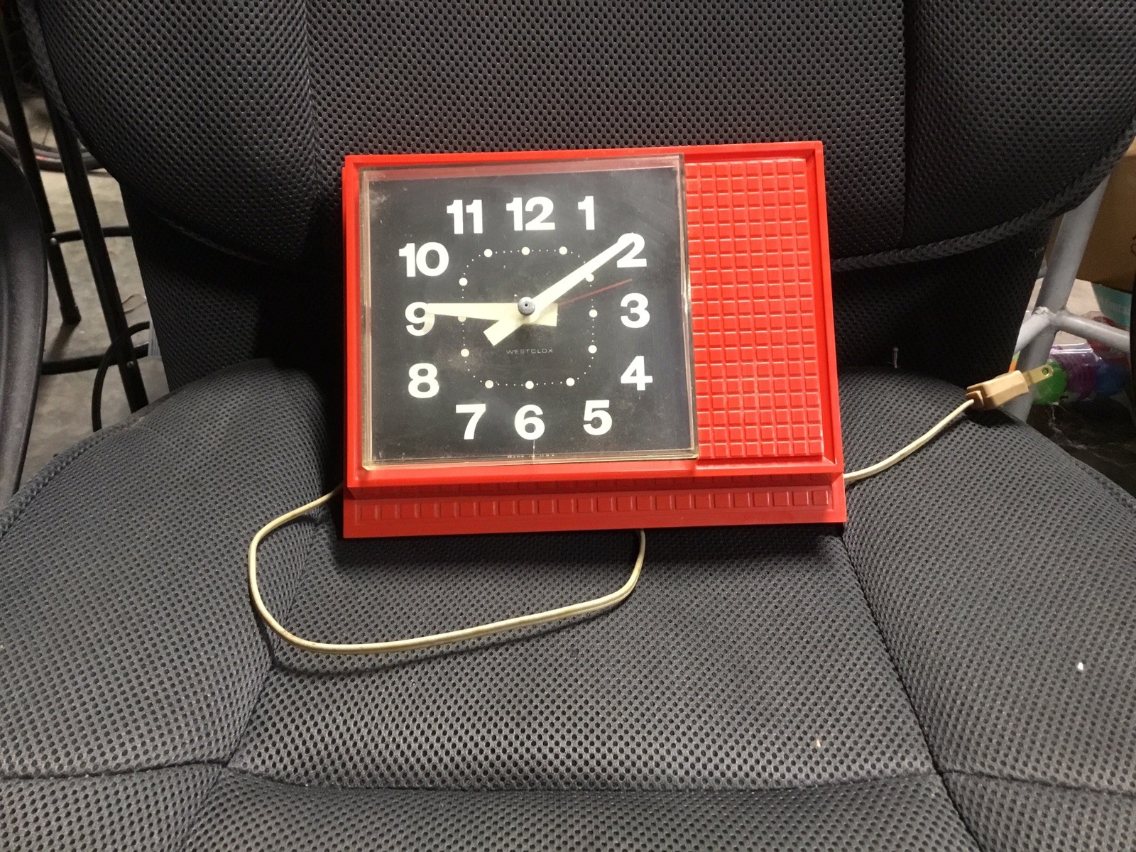 Vintage Red Westclox Wall Clock Square Running
