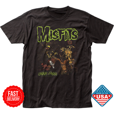#ad Misfits Wolf’s Blood T Shirt Unisex Licensed Rock N Roll Music Retro T Shirt NEW $15.23
