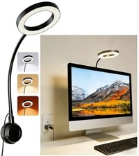 Suction Cup LED Desk Lamp for Computer Monitor, 3 Modes 10 Brightness, 7W USB
