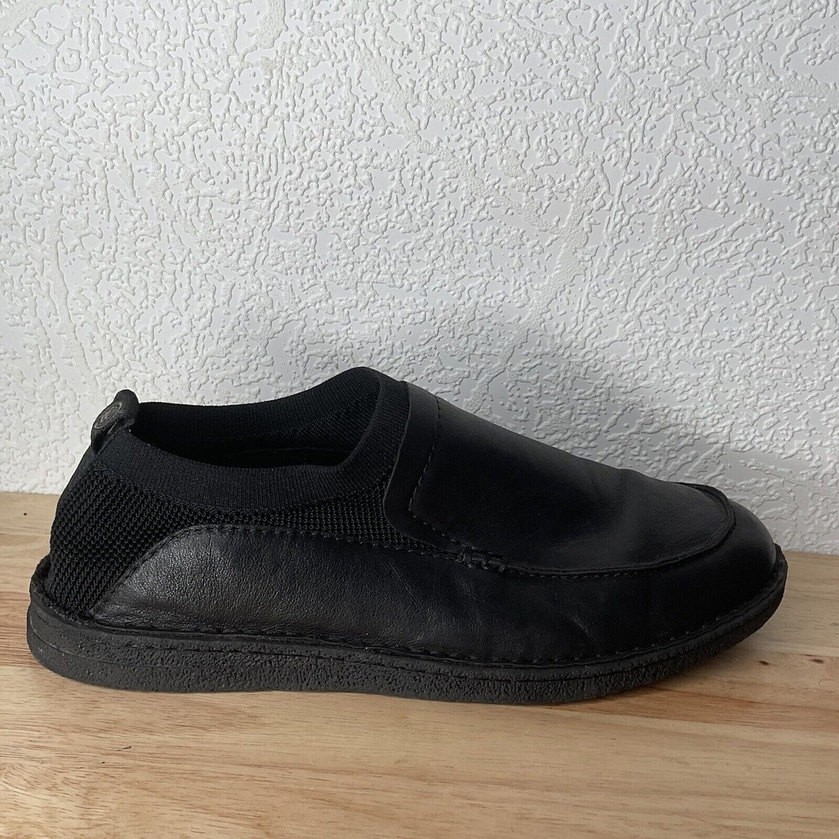 Born Men\'s Samuel leather and knit slip-on shoes  size 10M Born Mens Samuel Leather Knit Slip On Brown Shoes 12 | eBay main image 4