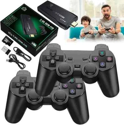 GAMESTICK 4K HDMI TV Game Stick Console Built-in 64GB 20000 Retro Games 2 Wireless Gamepad
