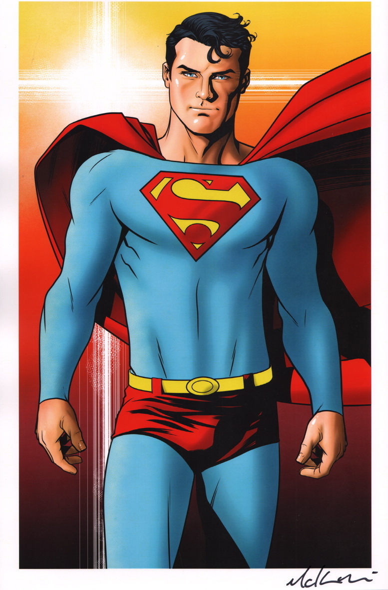 Mike McKone SIGNED DC Comic JLA Super Hero Art Print ~ Superman The Man of Steel