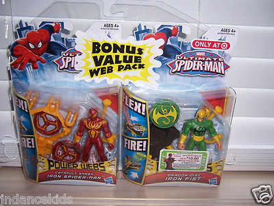 Marvel Ultimate SPIDER-MAN  2-Pack Catapult Smash Iron & Dragon Disc IRON FIST