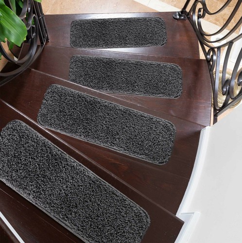 Stair Treads Carpet Mat Non Slip Skid Cleaning Machine Washable, Shaggy 22x67cm - Picture 11 of 88