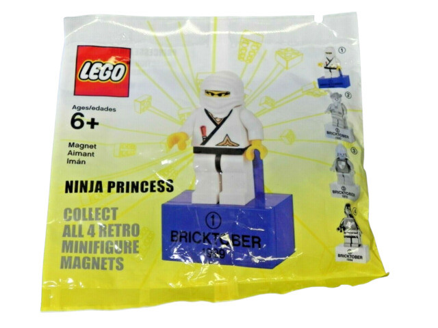 NEW 1999 Lego Bricktober Minifigure Magnet Ninja Princess