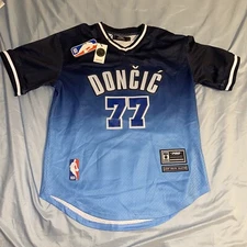 Men's Dallas Mavericks Luka Doncic Post Navy/Blue Ombre Name & Number T-Shirt 