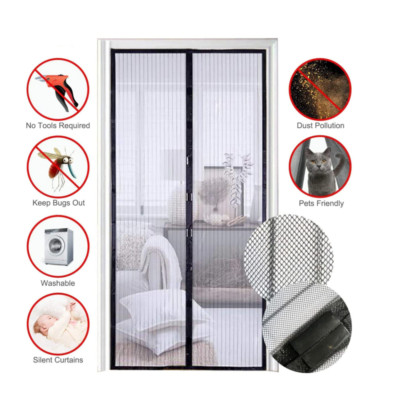 2x Magnetic Screen Door Retractable Mesh Net Pet Patio Hands Free Mosquito Magic