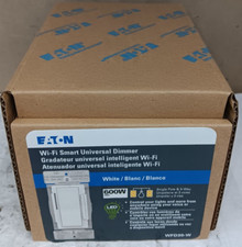 BOX OF 6) NEW EATON WFD30-W-SP-L WI-FI SMART UNIVERSAL DIMMER SWITCH WHITE