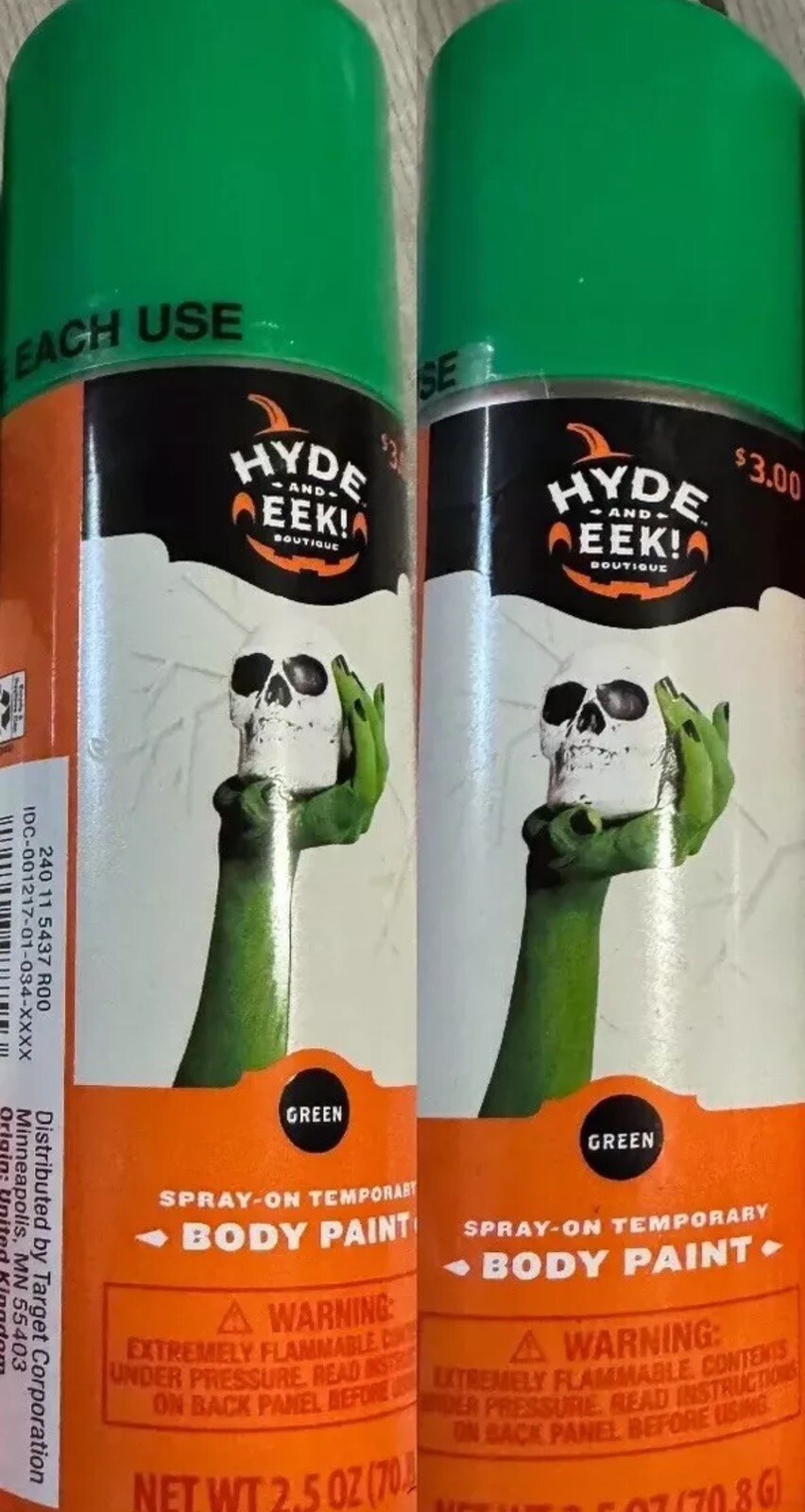 Green Body Paint Temporary Body Paint Green Elf Grinch Halloween Ect 2 Bottles