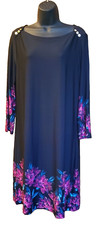 Cappagallo Dress Womens Size L Large Black Floral Long Sleeve Formal NWT