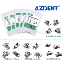 AZDENT Dental Orthodontic Bondable Buccal Tubes 1st 2nd Molar Roth MBT 022