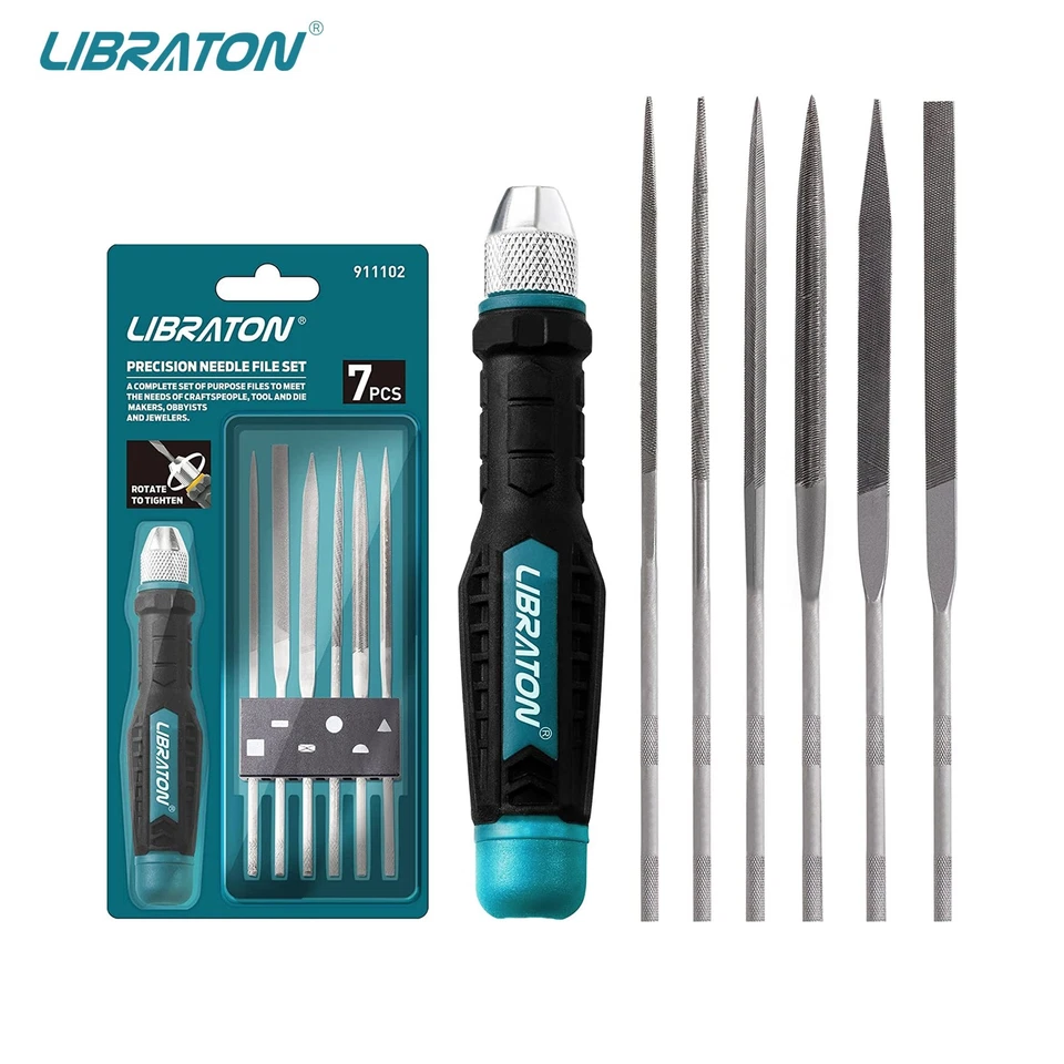 Interchangeable Mini File - Fine Toothed Metal With Handle Woodworking 6PCS Set - Image 2 of 4