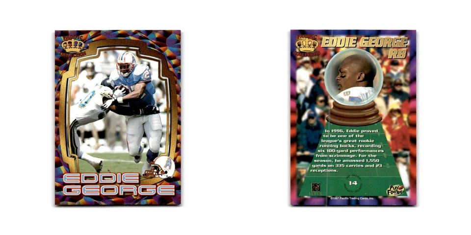 Eddie George 1997 Pacific #14 Houston Oilers Football Card NM - Image 3 of 3