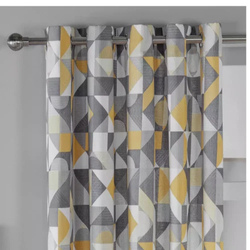 Save 50% - Habitat Loft Living Geo Fully Lined Eyelet Curtains 168cm x 183cm