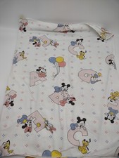 Vtg 1984 Dundee Disney Babies MICKEY MINNIE Flannel Receiving Baby Blanket 40x26