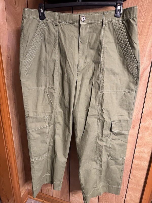 Woman Plus Size Cargo Pants Olive Size XXL  New