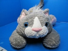 Vintage Toys R Us Animal Alley Gray White Cat Plush Stuffed Animal Kitten 12  