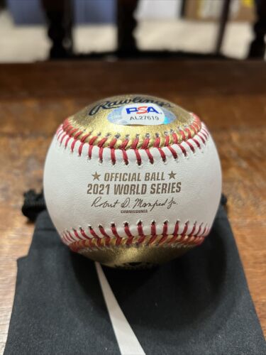 Tom Glavine Signed Gold 2021 World Series Baseball PSA DNA Coa Atlanta Braves - Picture 3 of 6
