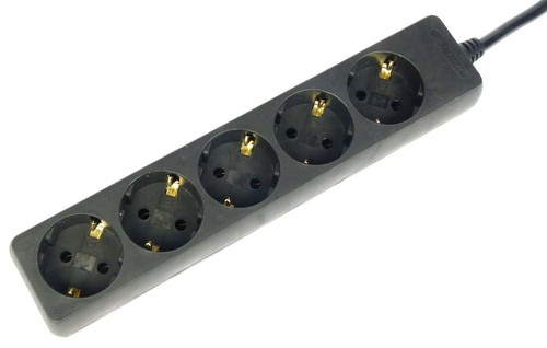 Mehrfachsteckdose Tischsteckdose 5 fach Schuko Stromverteiler Steckdosenleiste - Picture 3 of 5
