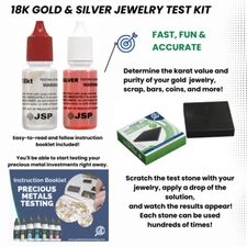 18K GOLD & SILVER JEWELRY TESTING ACID SOLUTION TEST SCRAP TESTER SOLUTIONS ORO
