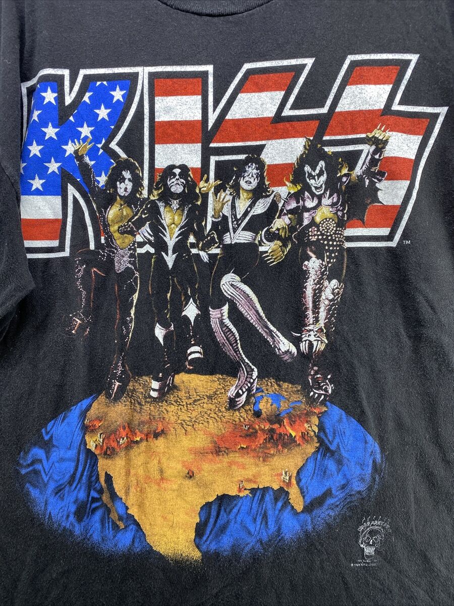 VTG 96 97 Kiss Alive Worldwide Tour Champ T Shirt Concert Black XL ...