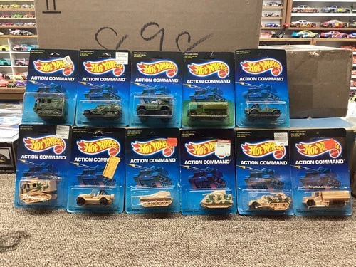 vintage hot wheels 1986/1988 ACTION COMMAND  ( LOT OF 11 MILITARY VEHICLES )