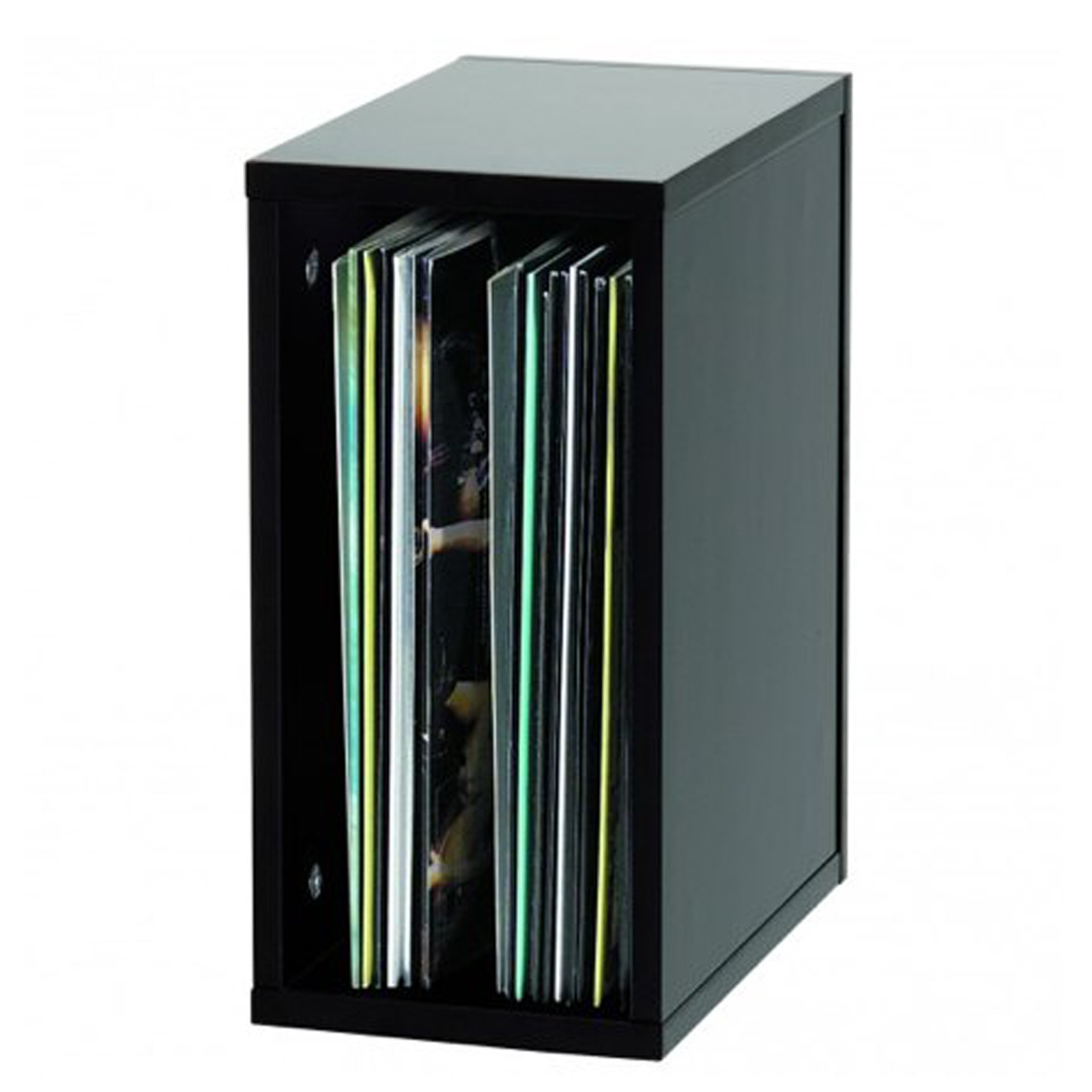 Glorious Record Box 55 Black: Mobiletto Vinili 12 Pollici MDF Impilabile