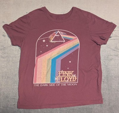 Pink Floyd Shirt Mens Large Red Dark Side Of The Moon Graphic Rock Band Tee