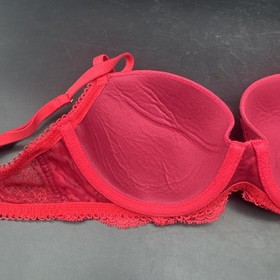 Victorias Secret Dream Angels Red Lace Lined Demi Underwire Bra Sz 34C