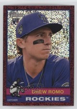 2025 Topps Heritage Chrome Burgundy Sparkle Refractor Drew Romo #386 5c2