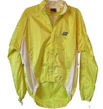 VTG 1980 1990s Nike Windbreaker Jacket Medium Bright Yellow Full Zip Lightweight